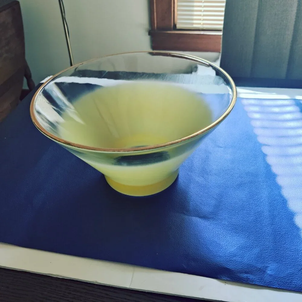 Blendo Vtg Glass Salad Bowl by West Virginia Specialty Glass Co c1950-1960